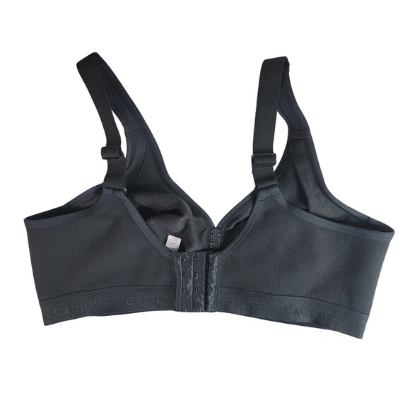 Cacique Unlined Full Coverage No Wire Bra Black 40D Wide Strap Adjust Seamless - Picture 5 of 10